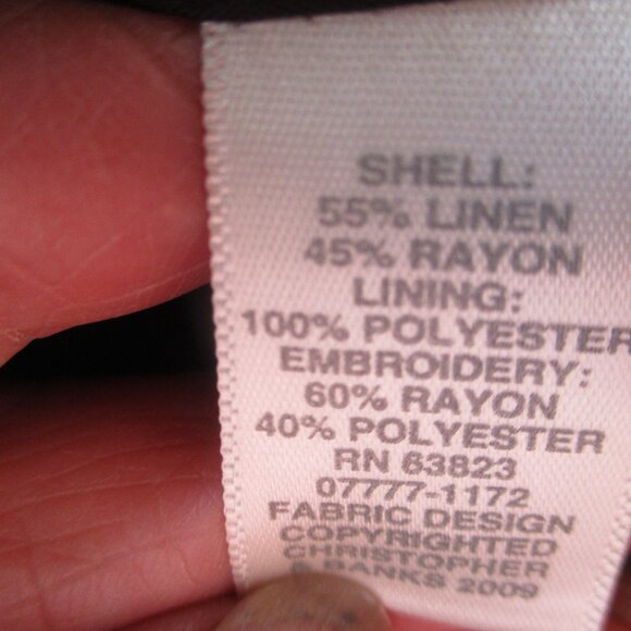 Black A-line Linen-Rayon  midi skirt with  white embroidery border - Picture 4 of 6